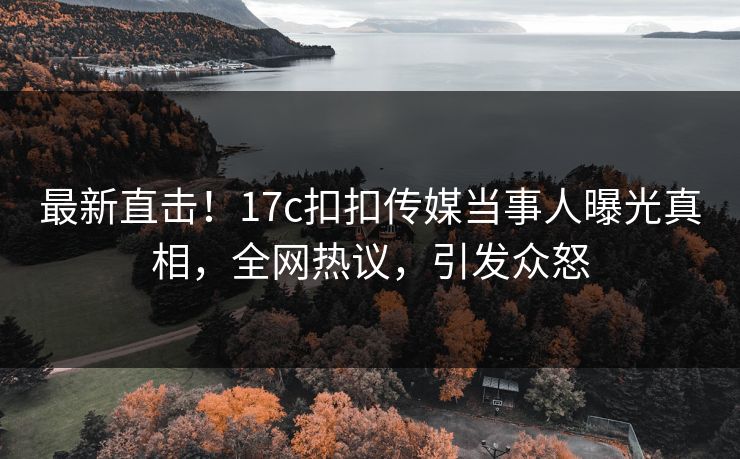 最新直击！17c扣扣传媒当事人曝光真相，全网热议，引发众怒