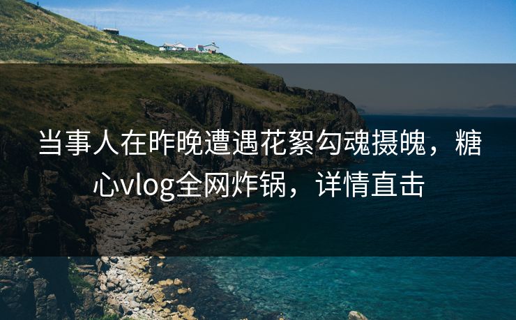 当事人在昨晚遭遇花絮勾魂摄魄，糖心vlog全网炸锅，详情直击