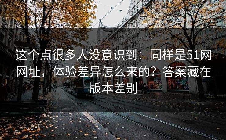 这个点很多人没意识到:同样是51网网址,体验差异怎么来的?答案藏在版本差别